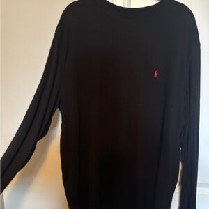 Polo Ralph Lauren Black Long Sleeve Tee with Red Logo